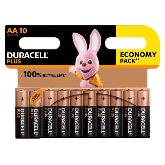 DURACELL - PILE ALCALINE PLUS PUISSANCE 100 AA LR6 10 UNITÉ