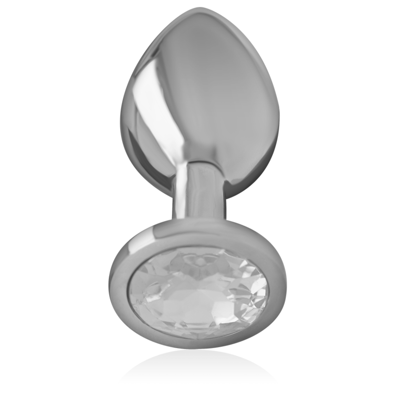 INTENSE - PLUG ANAL EN MÉTAL ALUMINIUM AVEC CRISTAL D'ARGENT TAILLE L
