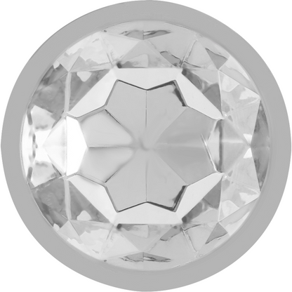 INTENSE - PLUG ANAL EN MÉTAL ALUMINIUM AVEC CRISTAL D'ARGENT TAILLE L