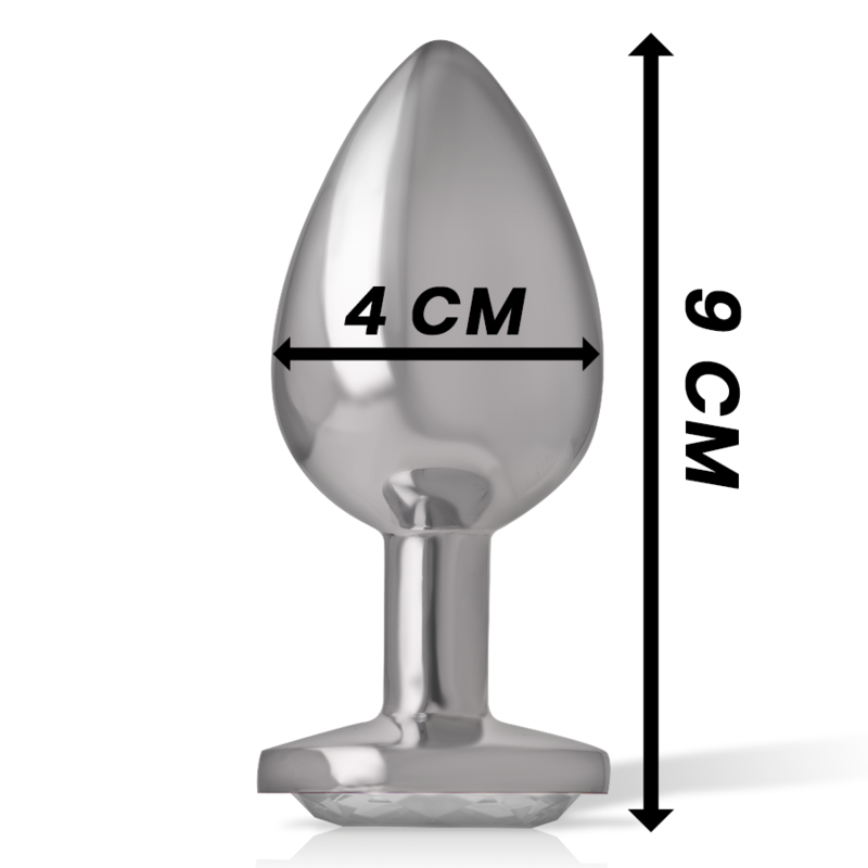 INTENSE - PLUG ANAL EN MÉTAL ALUMINIUM AVEC CRISTAL D'ARGENT TAILLE L