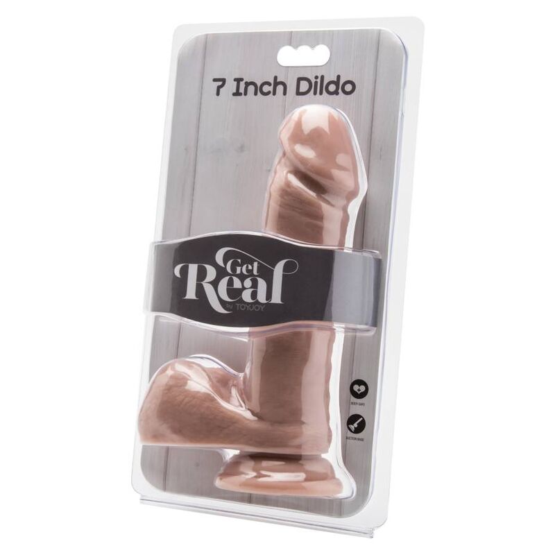 GET REAL - GODE 18 CM AVEC BOULES EN CUIR