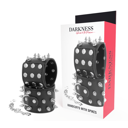DARKNESS - MENOTTES AVEC CRÂNES ET OS NOIRS AVEC POINTES