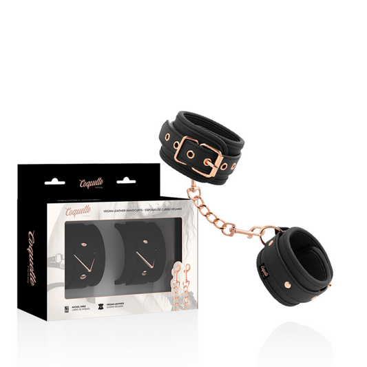 COQUETTE CHIC DESIRE - MENOTTES EN CUIR MOTIF VÉGAN AVEC DOUBLURE EN NOPRÈNE