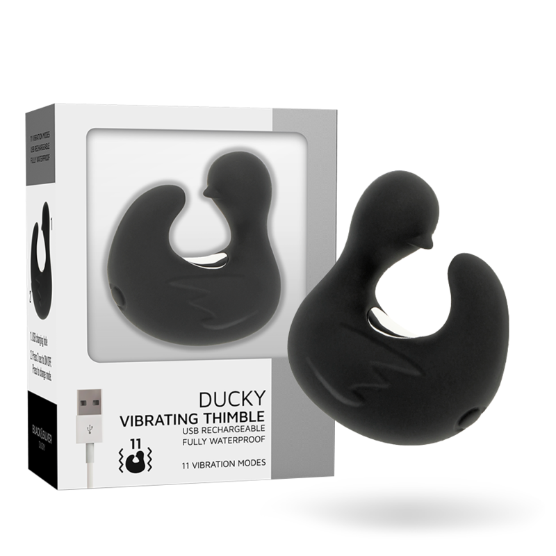 BLACK&amp;SILVER - DUCKYMANIA CÂNE STIMULANTE RECHARGEABLE EN SILICONE