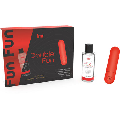 INTT SORTIE - KIT DOUBLE FUN AVEC BALLE VIBRANTE ET GEL DE MASSAGE À LA FRAISE