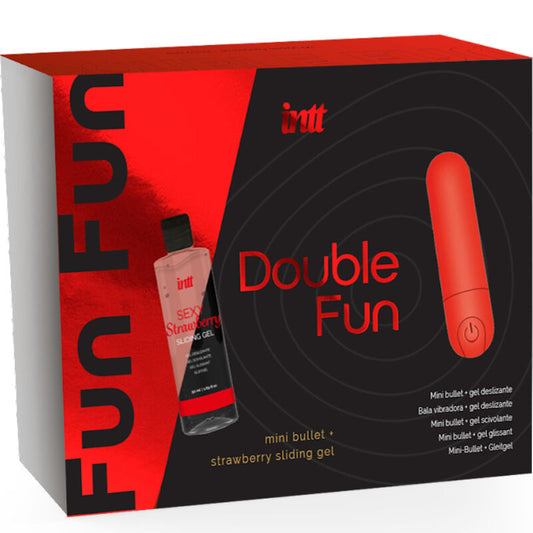 INTT SORTIE - KIT DOUBLE FUN AVEC BALLE VIBRANTE ET GEL DE MASSAGE À LA FRAISE