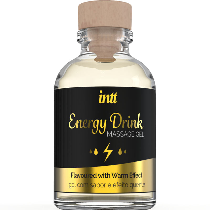 INTT MASSAGE &amp; ORAL SEX - GEL DE MASSAGE AVEC BOISSON ÉNERGÉTIQUE ARÔMÉE ET EFFET RÉCHAUFFANT