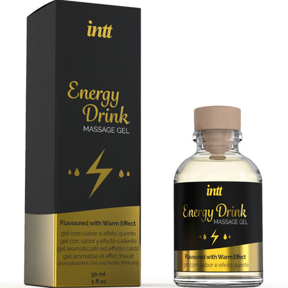 INTT MASSAGE &amp; ORAL SEX - GEL DE MASSAGE AVEC BOISSON ÉNERGÉTIQUE ARÔMÉE ET EFFET RÉCHAUFFANT