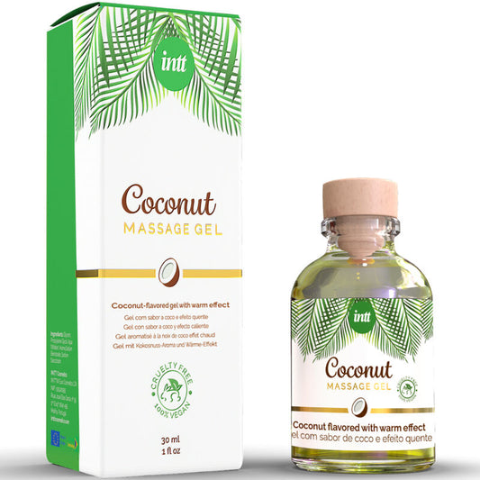 INTT - GEL DE MASSAGE VÉGAN AU SAVEUR DE COCO ET EFFET RÉCHAUFFANT