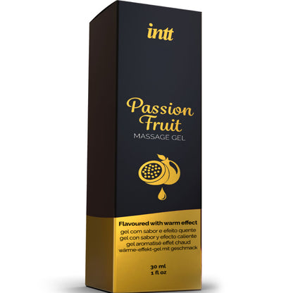 INTT MASSAGE &amp; ORAL SEX - GEL DE MASSAGE SAVEUR FRUIT DE LA PASSION AVEC EFFET CHALEUR