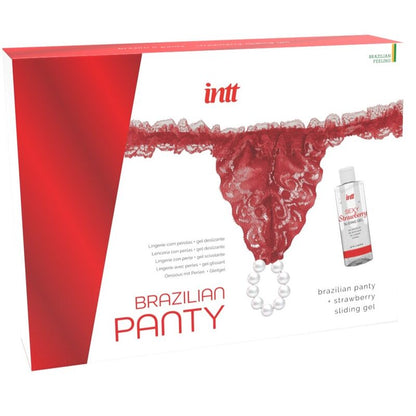 INTT RELEASES - ROUGE BRÉSILIEN AVEC PERLES ET GEL LUBRIFIANT 50 ML