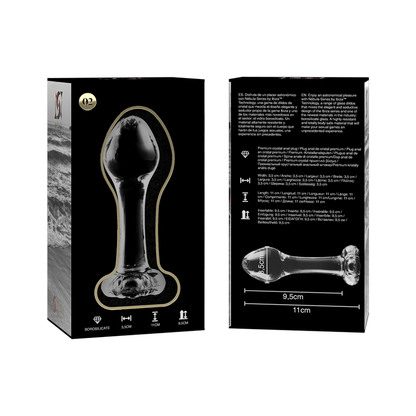 SÉRIE NEBULA PAR IBIZA - MODÈLE 2 PLUG ANAL VERRE BOROSILICATE TRANSPARENT 11 CM -O- 3,5 CM