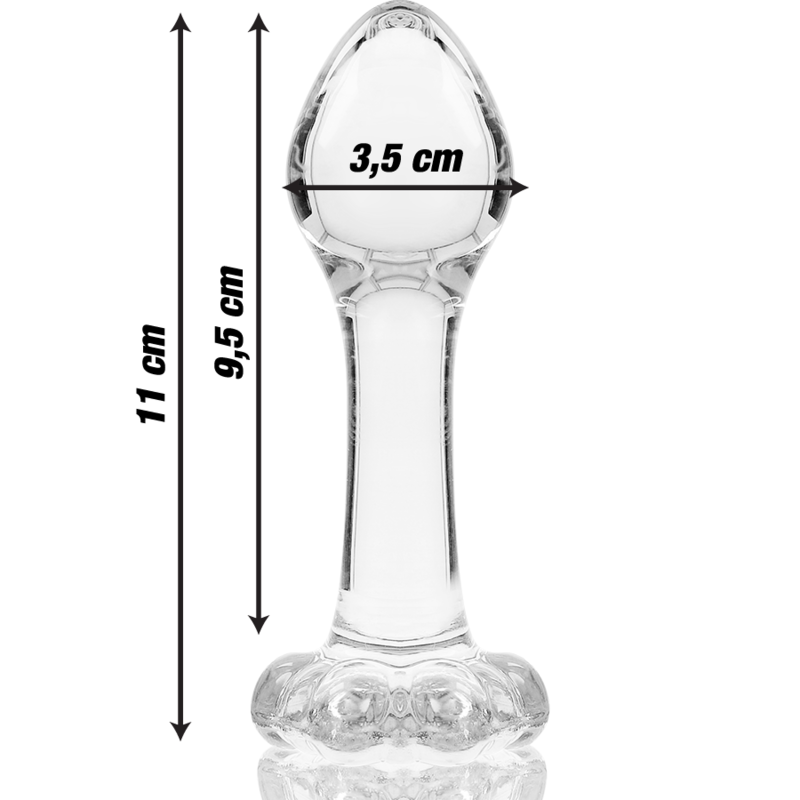 SÉRIE NEBULA PAR IBIZA - MODÈLE 2 PLUG ANAL VERRE BOROSILICATE TRANSPARENT 11 CM -O- 3,5 CM
