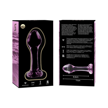SÉRIE NEBULA PAR IBIZA - MODÈLE 2 PLUG ANAL VERRE BOROSILICATE TRANSPARENT 11 CM -O- 3,5 CM