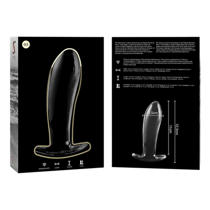 SÉRIE NEBULA PAR IBIZA - PLUG ANAL MODÈLE 5 VERRE BOROSILICATE TRANSPARENT 12,5 CM -OU- 3,5 CM
