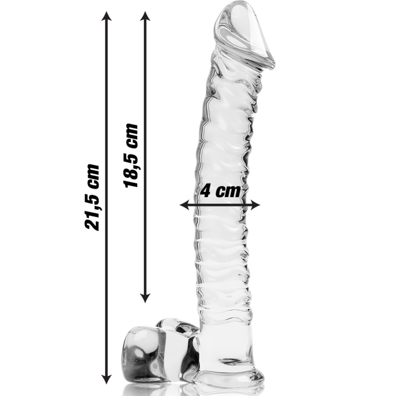 SÉRIE NEBULA PAR IBIZA - MODÈLE 23 GODE EN VERRE BOROSILICATE TRANSPARENT 21,5 CM -OU- 4 CM