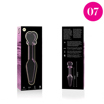 SÉRIE NEBULA PAR IBIZA - PLUG ANAL MODÈLE 7 VERRE BOROSILICATE TRANSPARENT 13,5 CM -O- 3 CM