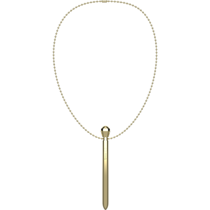IBIZA - COLLIER STIMULATEUR DE POCHE CLITORIS CHARGEUR USB 12 MODES DE VIBRATION DORÉ 12,2 X 1,5