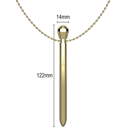 IBIZA - COLLIER STIMULATEUR DE POCHE CLITORIS CHARGEUR USB 12 MODES DE VIBRATION DORÉ 12,2 X 1,5