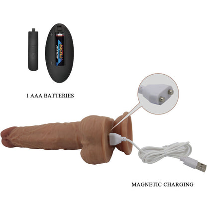 PRETTY LOVE - GODE EN SILICONE JONATHAN 3 VIBRATIONS + 3 TAILLES D'INSERTION TÉLÉCOMMANDE 21 CM