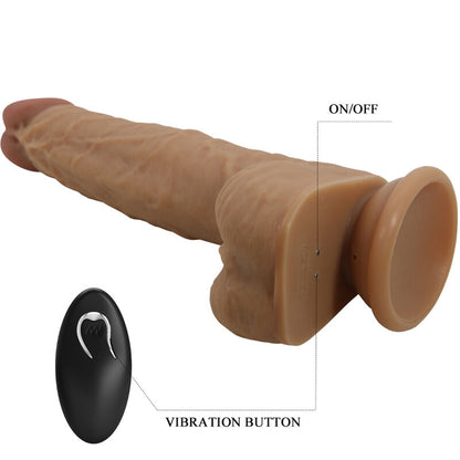 PRETTY LOVE - GODE EN SILICONE JONATHAN 3 VIBRATIONS + 3 TAILLES D'INSERTION TÉLÉCOMMANDE 21 CM
