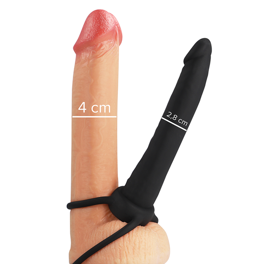 MYTHOLOGIE - GODE ANAL COBI ONYX AVEC ANNEAU PÉNIEN ET TESTICULES 13 CM EN SILICONE