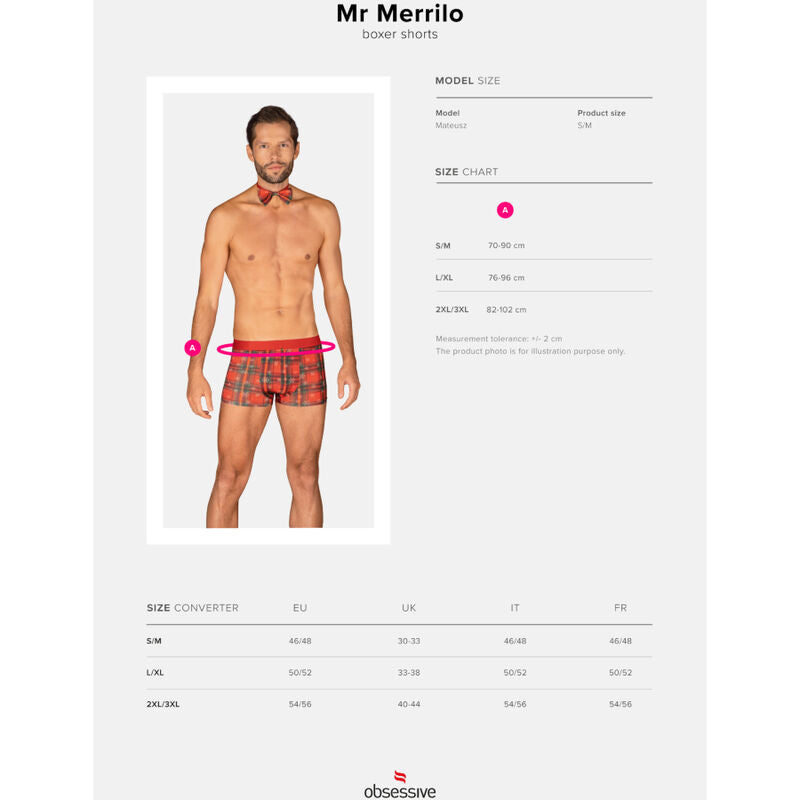 OBSESSIF - BOXERS MS MERRILO ET NOEUD PAPILLON XXL/XXXL
