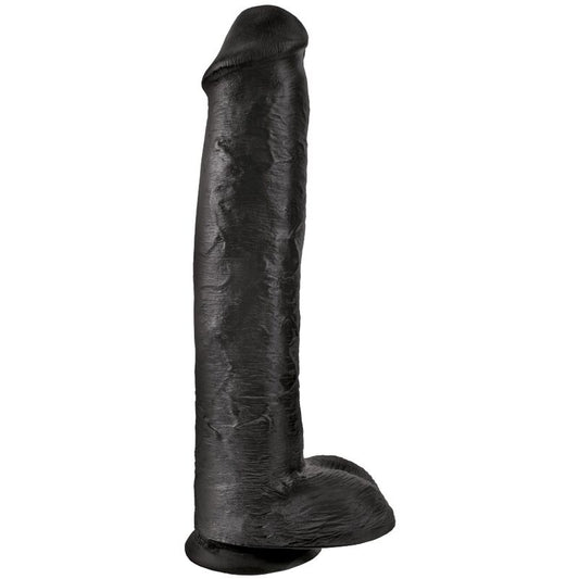 KING COCK - PÉNIS RÉALISTE AVEC BOULES 34,2 CM NOIR