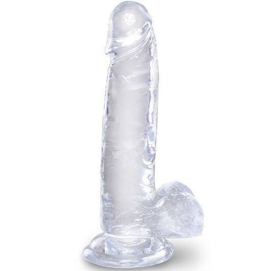 KING COCK - PÉNIS RÉALISTE CLAIR AVEC BOULES 15,2 CM TRANSPARENT