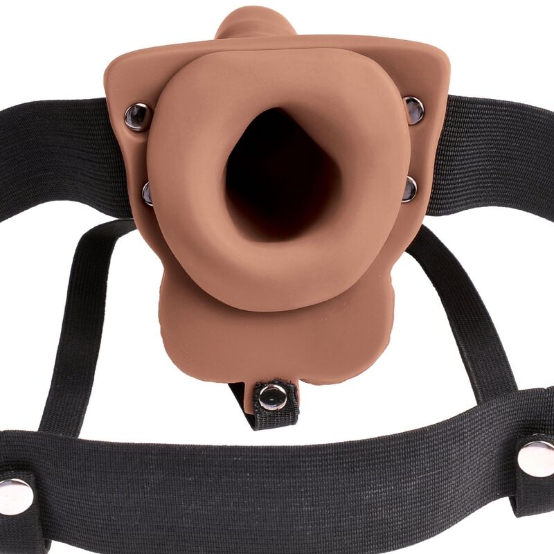 SÉRIE FETISH FANTASY - HARNAIS PÉNIS RÉALISTE RÉGLABLE AVEC TESTICULES RECHARGEABLES ET VIBRATEUR 15 CM
