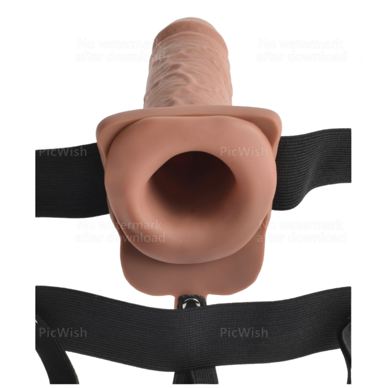 SÉRIE FETISH FANTASY - HARNAIS RÉGLABLE PÉNIS RÉALISTE AVEC BALLES RECHARGEABLES ET VIBRATEUR 17,8 CM