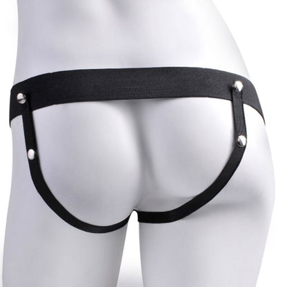 SÉRIE FETISH FANTASY - HARNAIS RÉGLABLE PÉNIS RÉALISTE AVEC BALLES RECHARGEABLES ET VIBRATEUR 17,8 CM