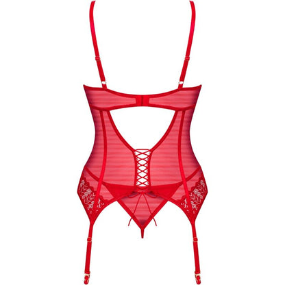 OBSESSIVE - CORSET ET STRING INGRIDIA ROUGE XS/S