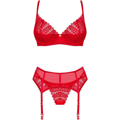 OBSESSIVE - ENSEMBLE 3 PIÈCES INGRIDIA ROUGE XS/S