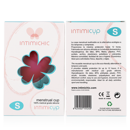 INTIMICHIC - COUPE MENSTRUELLE EN SILICONE DE QUALITÉ MÉDICALE - TAILLE S