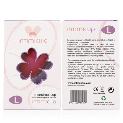 INTIMICHIC - COUPE MENSTRUELLE EN SILICONE DE QUALITÉ MÉDICALE - TAILLE S