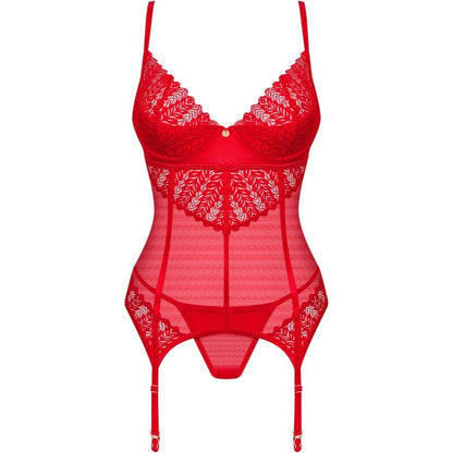OBSESSIVE - CORSET ET STRING INGRIDIA ROUGE XS/S