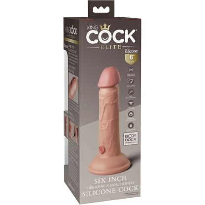 KING COCK - GODE VIBRANT ET SILICONE RÉALISTE ELITE 15,2 CM