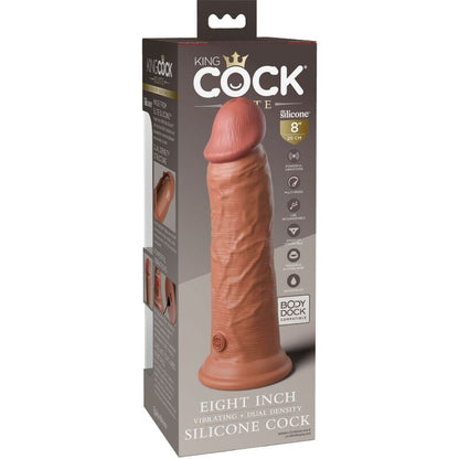 KING COCK - GODE VIBRANT ET SILICONE RÉALISTE ELITE 20,3 CM CARAMEL