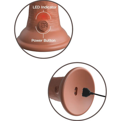 KING COCK - GODE VIBRANT ET SILICONE RÉALISTE ELITE 20,3 CM CARAMEL