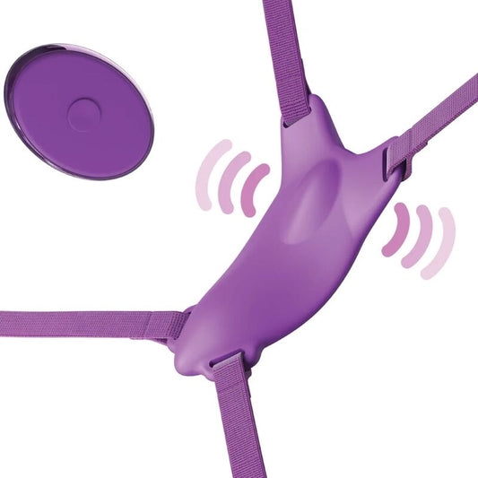 FANTASY FOR HER - HARNAIS AVEC PAPILLON VIBRANT, RECHARGEABLE ET TÉLÉCOMMANDE VIOLET