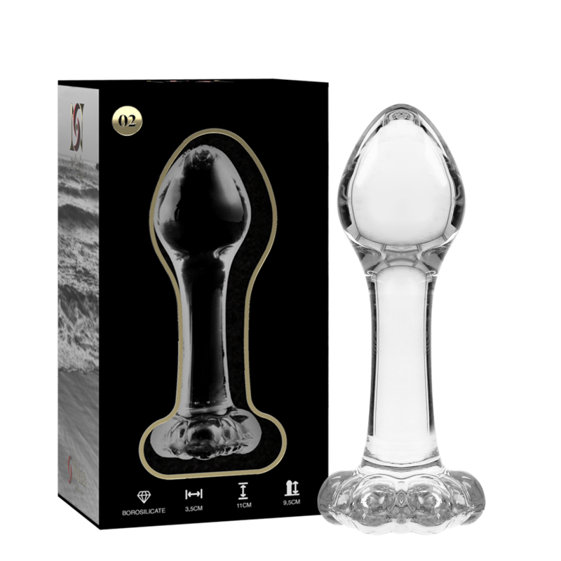 SÉRIE NEBULA PAR IBIZA - MODÈLE 2 PLUG ANAL VERRE BOROSILICATE TRANSPARENT 11 CM -O- 3,5 CM