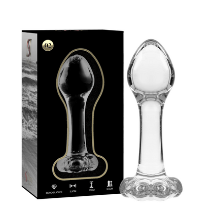 SÉRIE NEBULA PAR IBIZA - MODÈLE 2 PLUG ANAL VERRE BOROSILICATE TRANSPARENT 11 CM -O- 3,5 CM