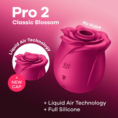 SATISFYER - VIBRATEUR AIR PULSE PRO 2 FLEUR CLASSIQUE
