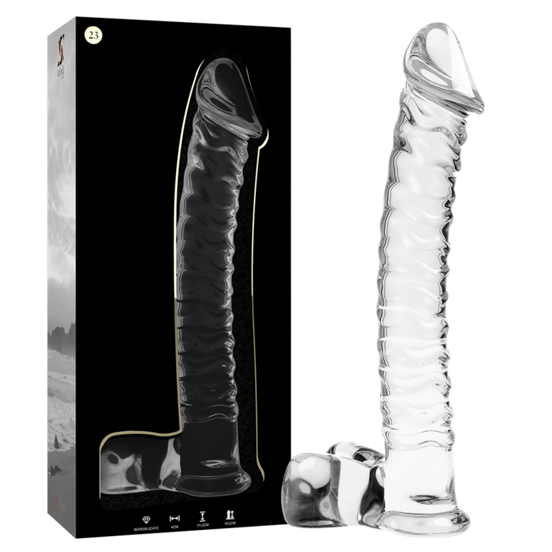 SÉRIE NEBULA PAR IBIZA - MODÈLE 23 GODE EN VERRE BOROSILICATE TRANSPARENT 21,5 CM -OU- 4 CM