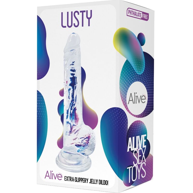 ALIVE - PÉNIS LUSTY RÉALISTE TRANSPARENT 18 CM