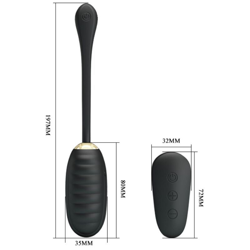 PRETTY LOVE - ŒUF VIBRANT RECHARGEABLE NOIR TÉLÉCOMMANDE DOREEN LUXURY