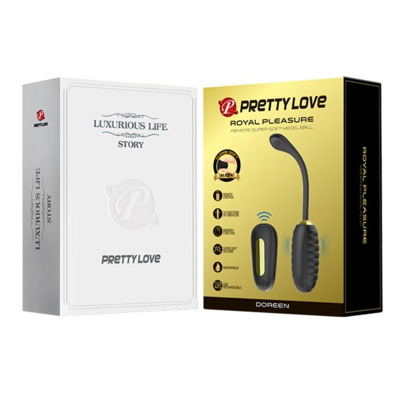 PRETTY LOVE - ŒUF VIBRANT RECHARGEABLE NOIR TÉLÉCOMMANDE DOREEN LUXURY