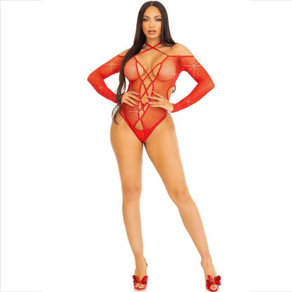 LEG AVENUE - CORPS SANS CROTHLESS ROUGE BRILLANT