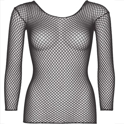 LEG AVENUE - T-SHIRT NOIR À MANCHES LONGUES EN MAILLE